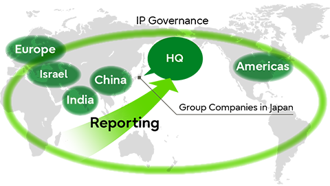 A diagram representing the intellectual property governance structure
