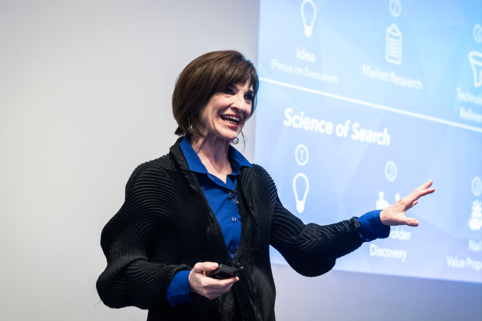 Woman giving a presentation