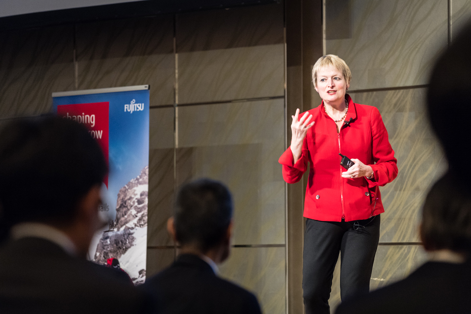 Woman giving a presentation