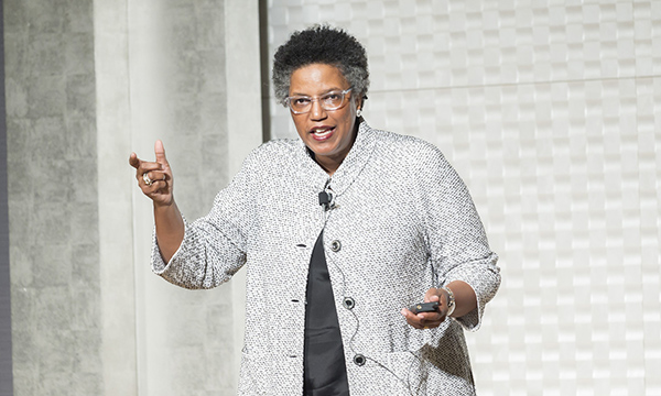 Woman giving a presentation