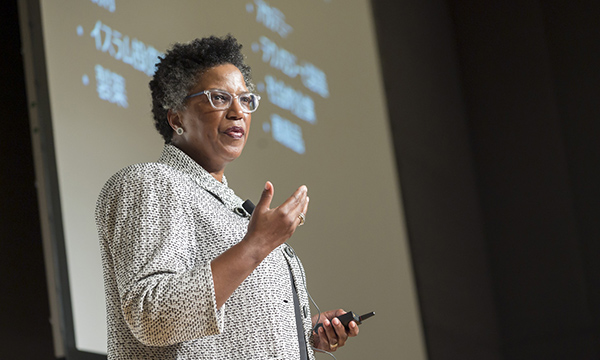 Woman giving a presentation