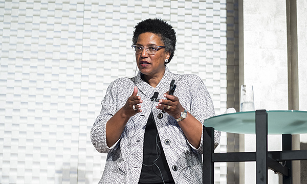 Woman giving a presentation