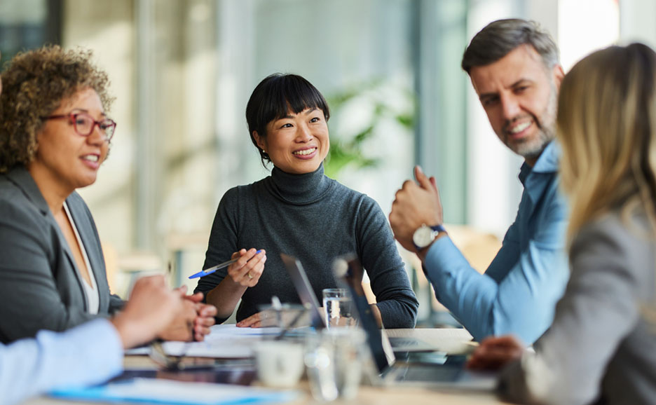 Business group discussing in a meeting
