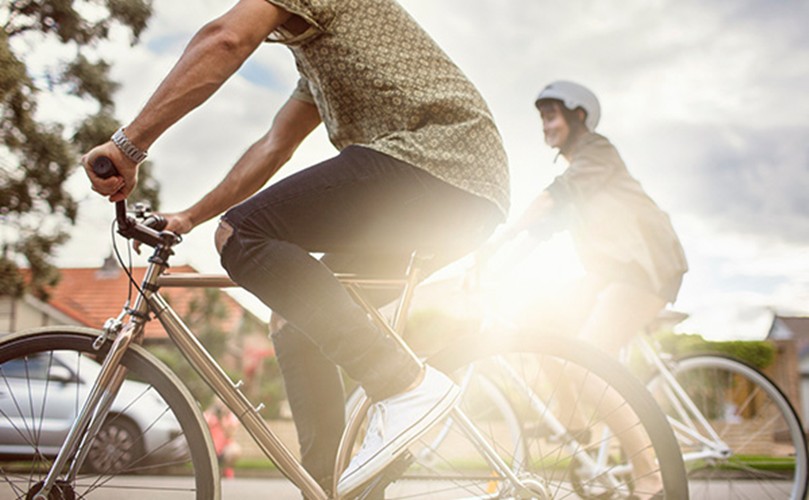 A person riding a bicycle