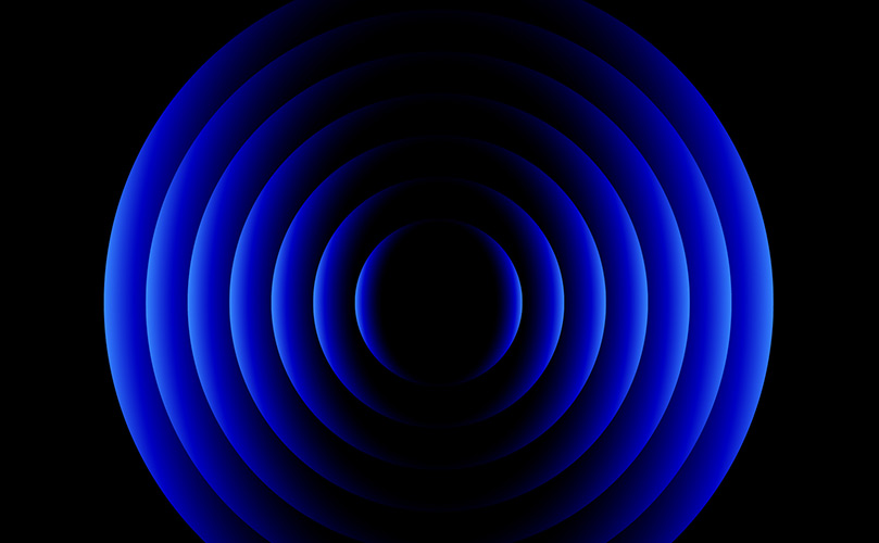 Blue coiled wheel depicting threat detection