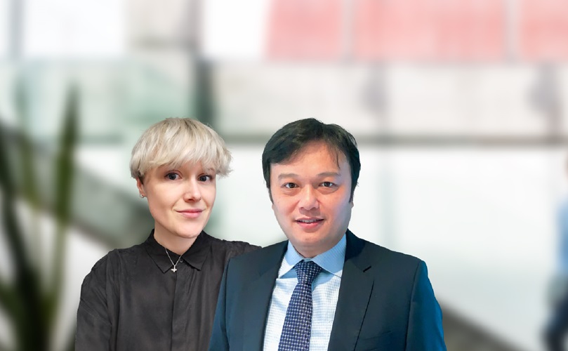 รูปโปรไฟล์ของ Caro Moore หัวหน้าฝ่าย Digital Workplace Portfolio APAC และ Dr. Anthony Wang หัวหน้าฝ่าย Healthy Living Portfolio APAC ที่ฟูจิตสึ