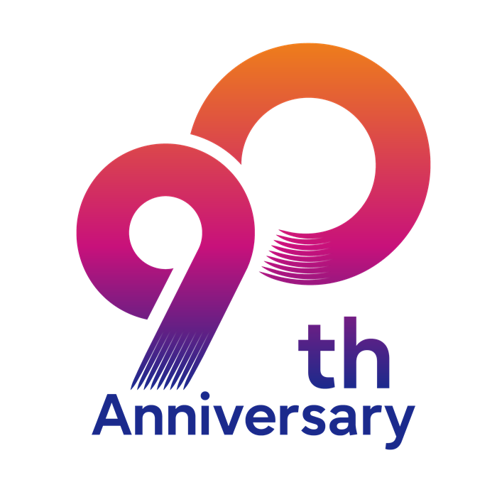 90s graphic RGB_90th_anniversary_badge