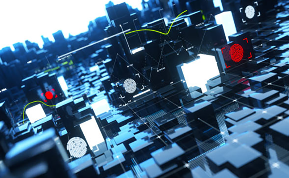 Abstract digital technology image depicting Digital Systems Integration