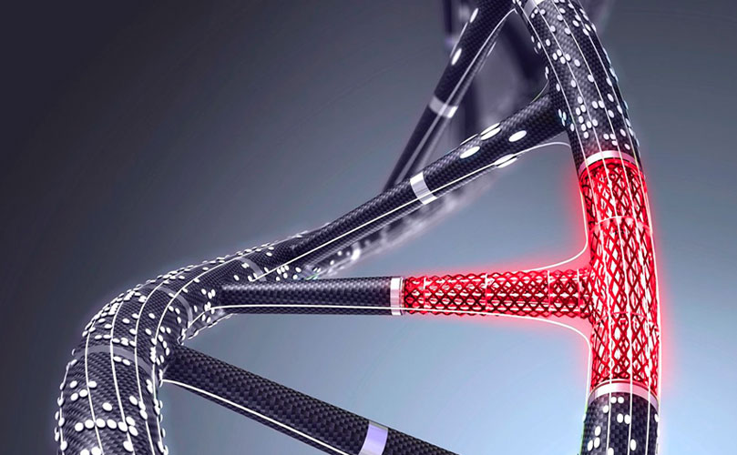 Un primer plano de una estructura de ADN