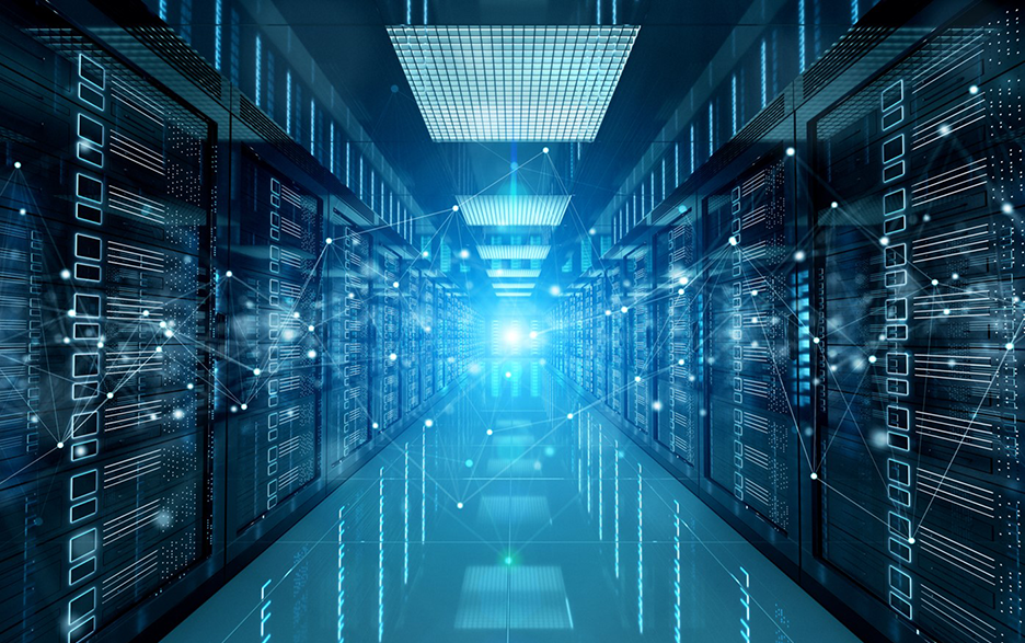Image inside data centre depicting managed data centres