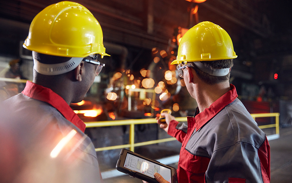 Image of two workers in hard hats depicting smarter workforce