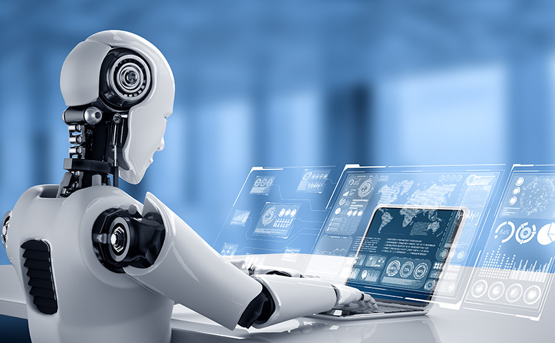 AI Robot Analyzing Data