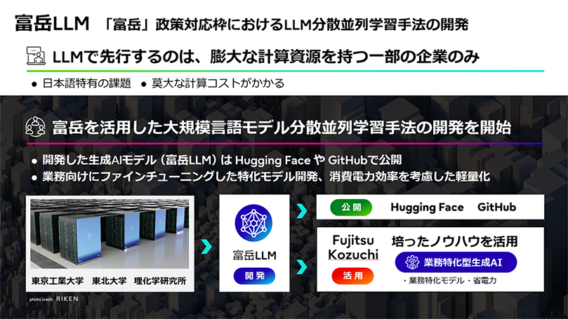 富岳LLM「富岳」政策対応枠におけるLLM分散並列学習手法の開発