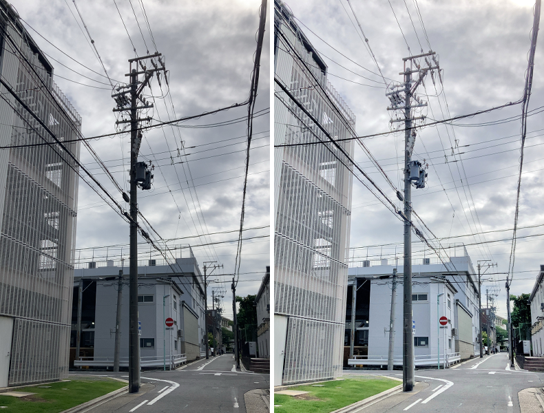 画像データ調整前(左)、調整後(右)