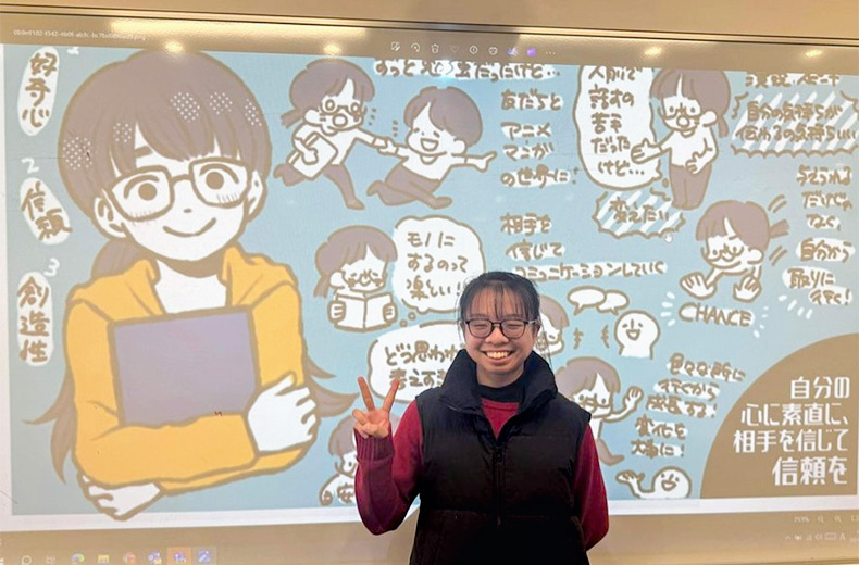 本記事インタビューに参加した神山まるごと高専の付 媛媛さん)