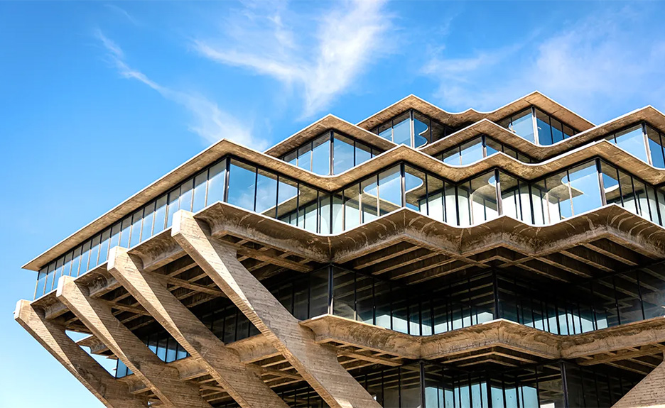 Main Geisel Library with distinctive design building, University of California