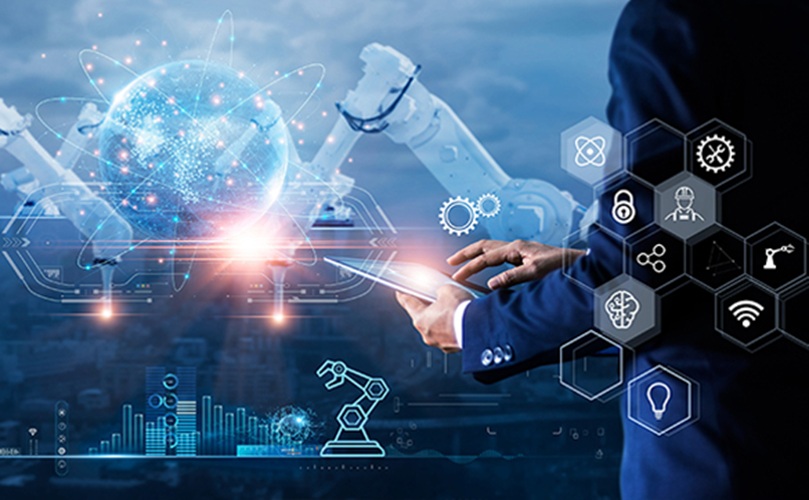 An illustration showcasing the integration of automation and AI in various industries, symbolizing future advancements.