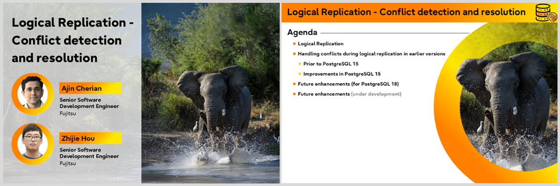 講演資料（表紙、アジェンダ）