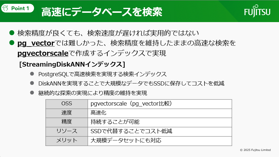 図5：高速にデータベースを検索（講演資料より）