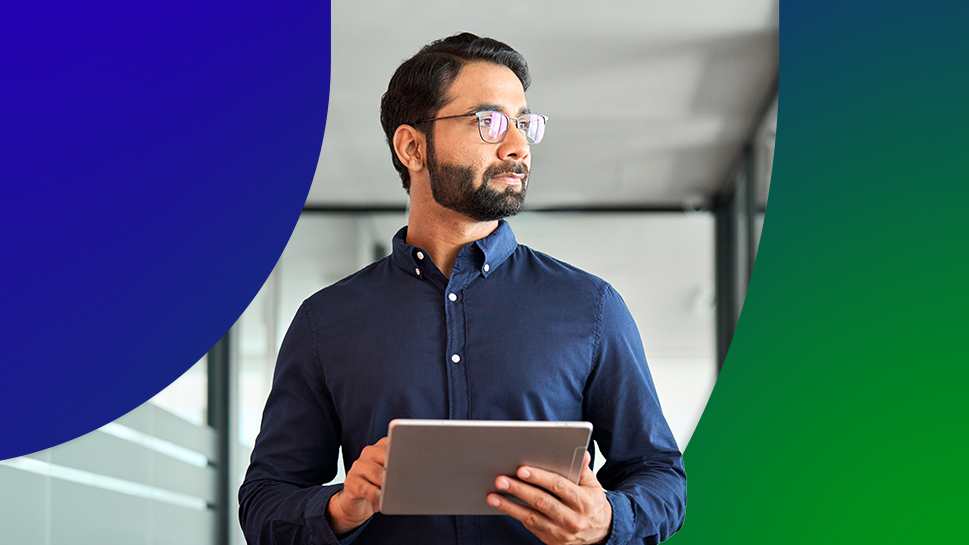 Man holding a device signifying Cyber Security's Deployments and Professional Services