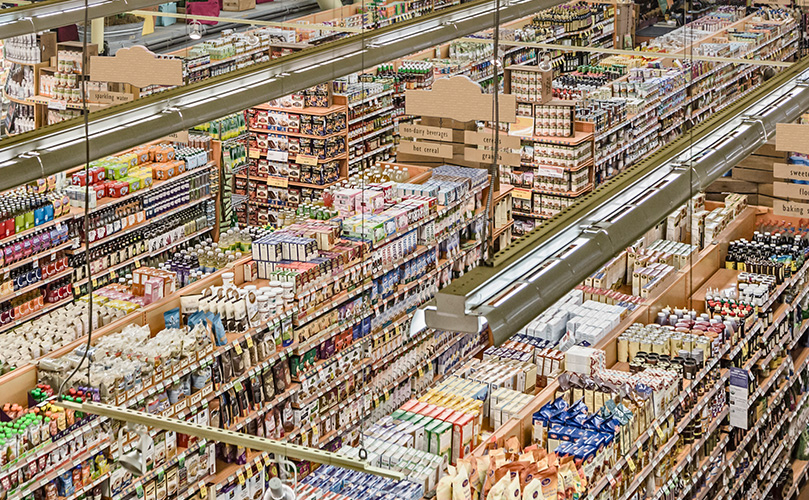 Displays in grocery store