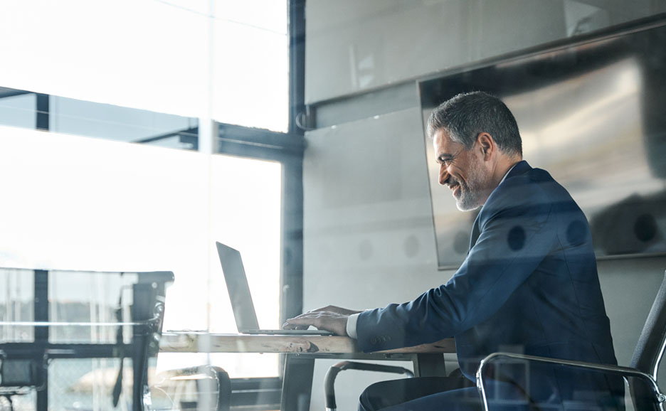 Man working on computer
