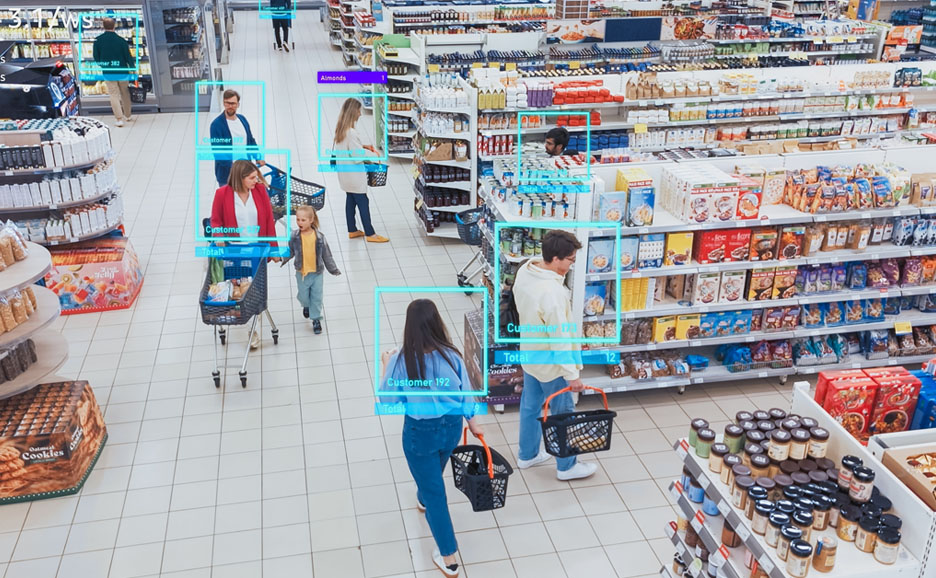 AI-marked shopping scene