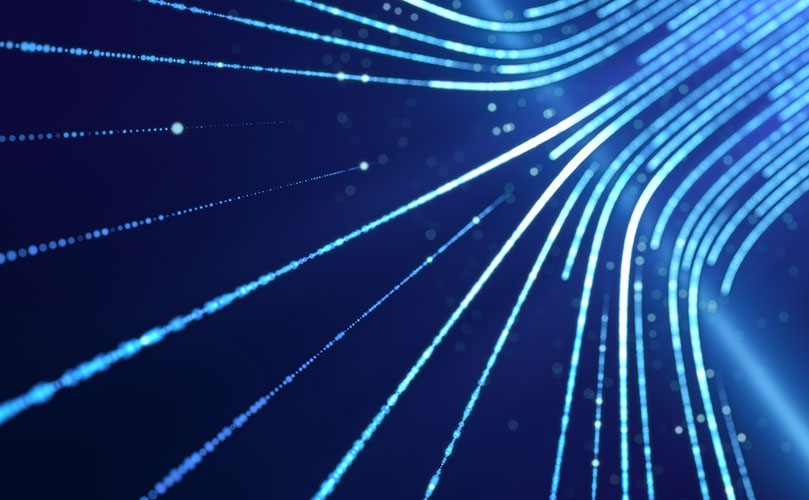 Digital image of abstract data light stripes