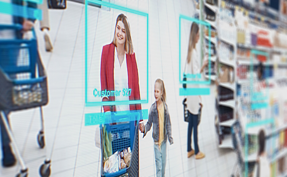 AIが店舗内での顧客行動と購買トレンドをリアルタイムで分析している画面