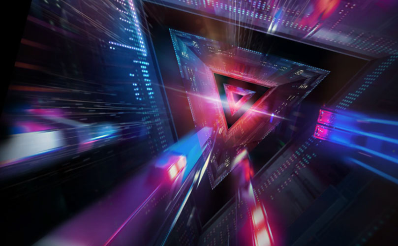 Abstract triangular light image