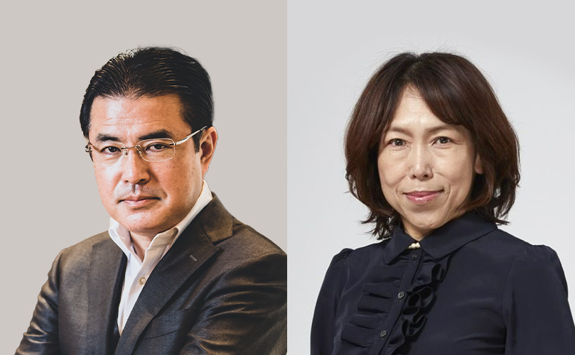 立教大学ビジネススクール 教授  田中 道昭 氏（左）、富士通株式会社 執行役員副社長 COO （サービスデリバリー担当） 島津 めぐみ 氏（右）