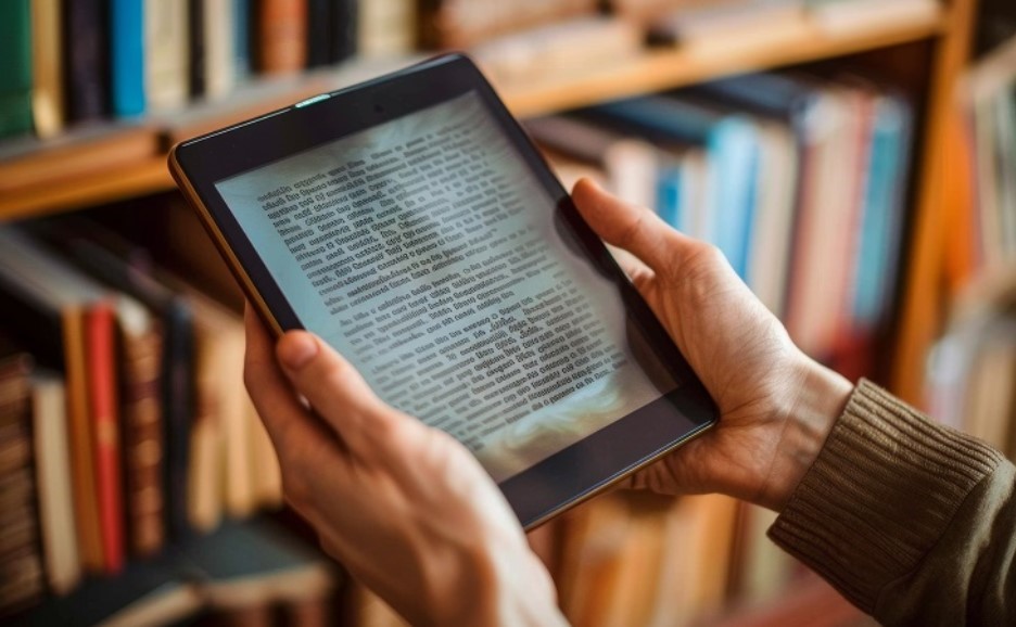 電子ブックを読んでいる人
