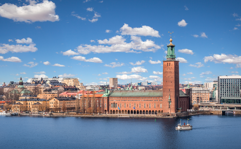 Stockholms stads siluett under dagen