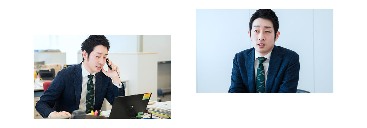 職場とインタビューの様子