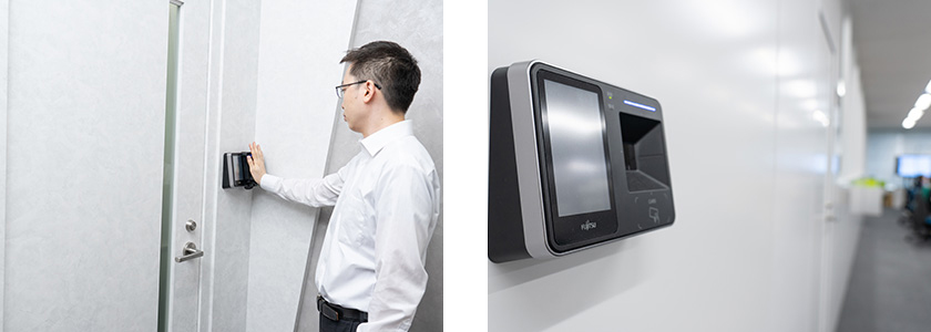 手のひら静脈認証を利用している様子