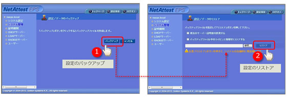 NetAttest EPSの管理画面