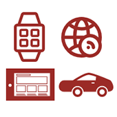 A close-up of a few icons