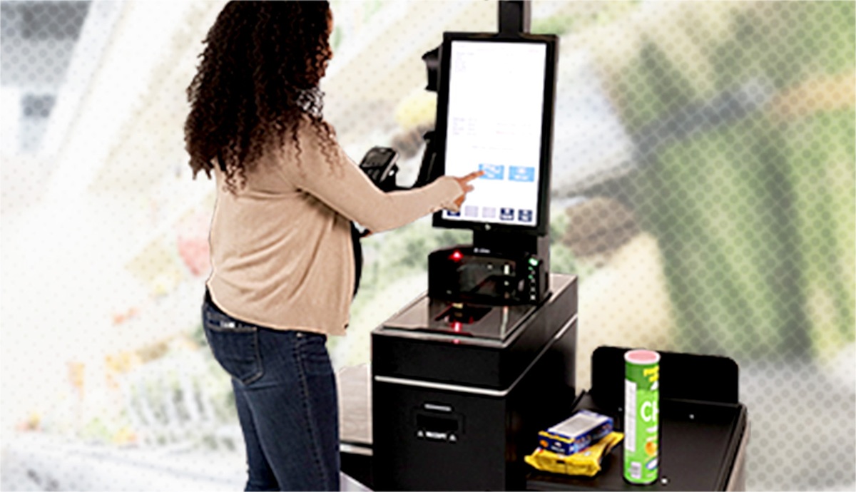 Consumers using self-checkout machines