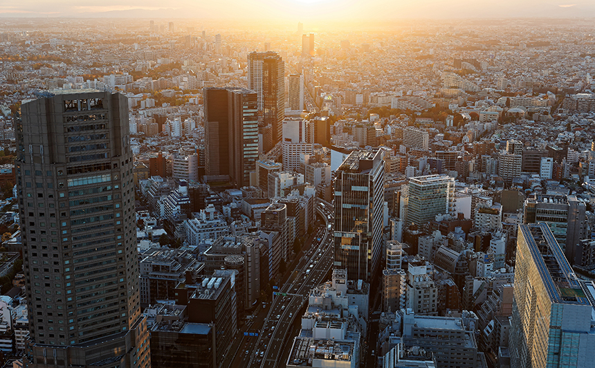 東京の空撮 街並み