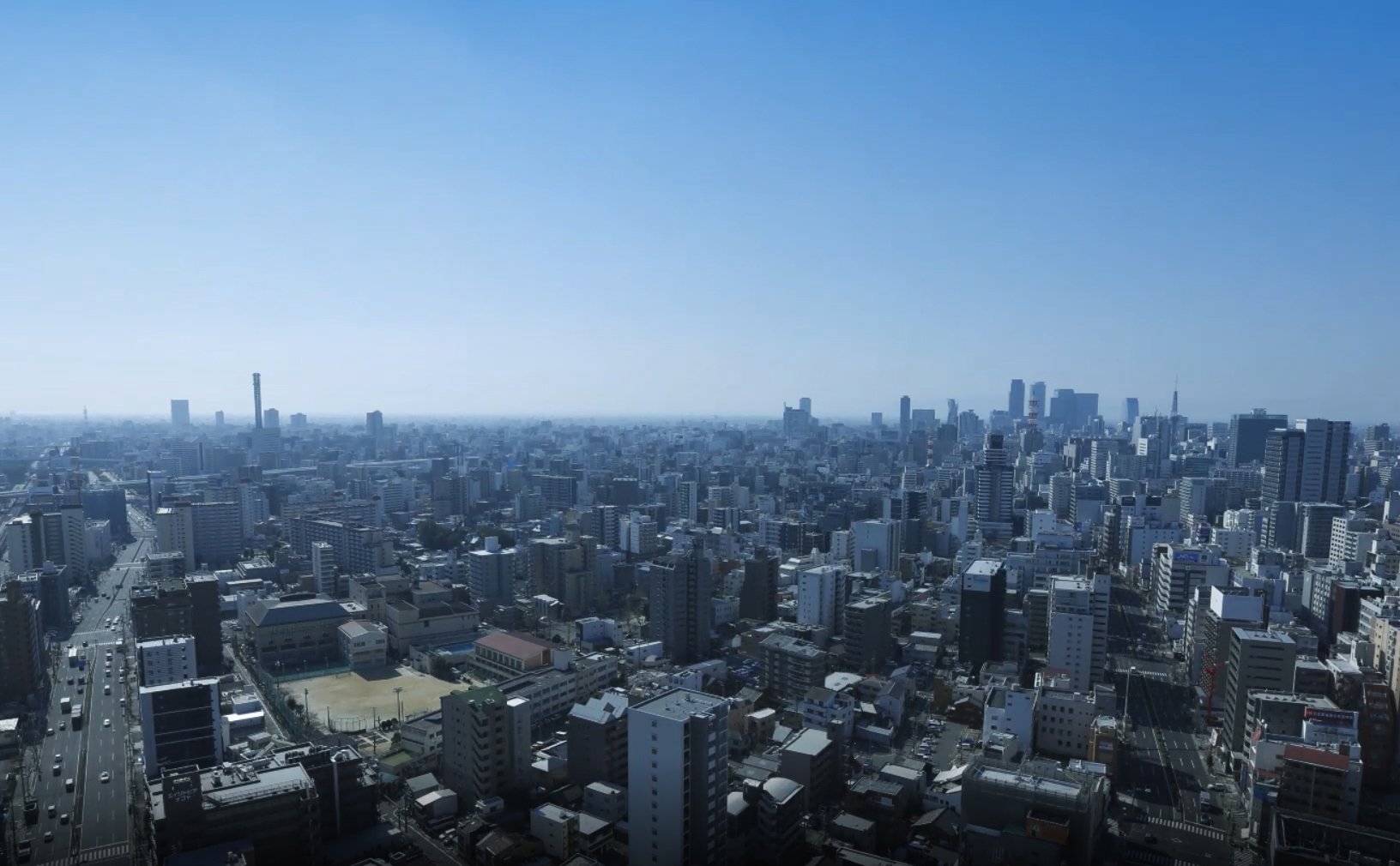 空撮された街