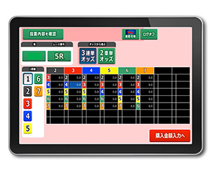タブレットに表示される競技情報