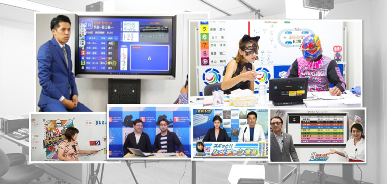 スタジオ配信の様子を並べた写真