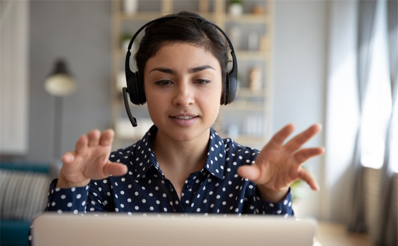 A lady talking on call