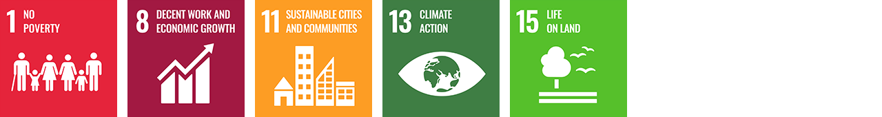 Goal1 No Poverty Goal8 Decent Work and Economic Growth Goal11 Sustainable Cities and Communities Goal13 Climate Action Goal15 Life On Land
