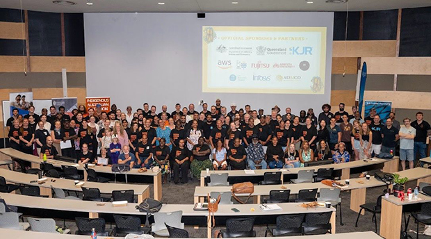 The Fujitsu Australia team at the 2025 Indigenous Australian Datathon in Gimuy (Cairns), Australia.