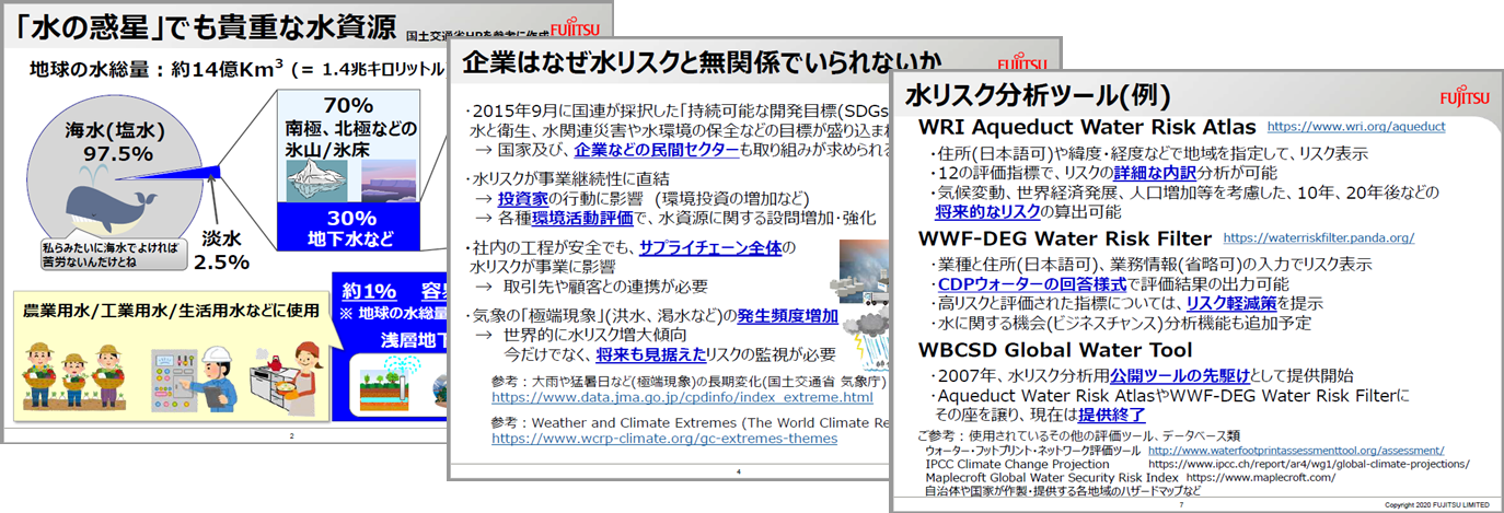 「企業と水リスク評価」の資料より一部抜粋