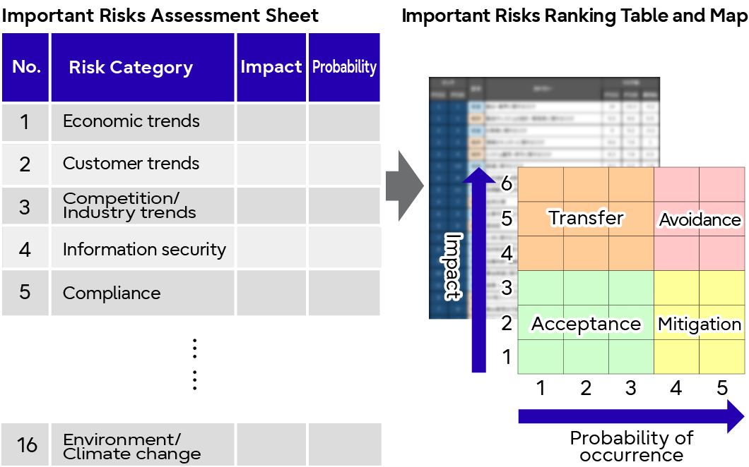 Visualization of important risks