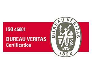 Bureau Veritas ISO 45001認証 (注)海外リージョンの認証取得グループ会社(12社)が対象
