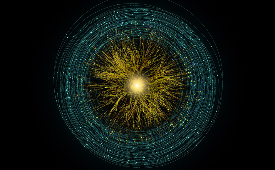 Image of yellow and green circle lines