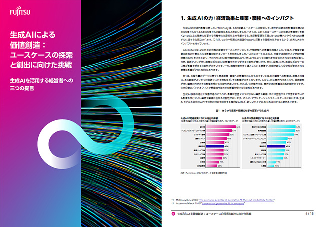レポート「生成AIによる価値創造: ユースケースの探索と創出に向けた挑戦」本文の画像